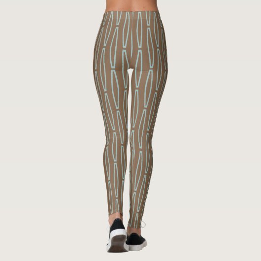 Bruine geometrische herhaling leggings (Achterkant)