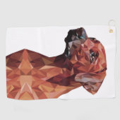 Bruine geometrische hond golfhanddoek (Horizontaal)