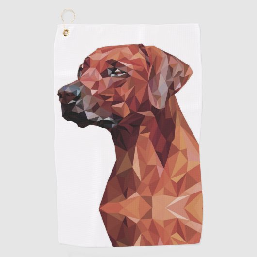 Bruine geometrische hond golfhanddoek (Voorkant)