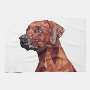 Bruine geometrische hond keukendoek theedoek