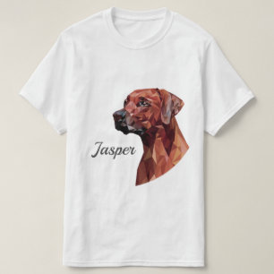 Bruine geometrische hond Naam T-shirt toevoegen