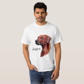 Bruine geometrische hond Naam T-shirt toevoegen (Voorkant volledig)