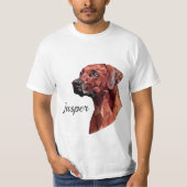Bruine geometrische hond Naam T-shirt toevoegen (Voorkant)