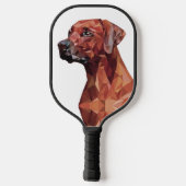 Bruine geometrische hond pickleball paddle (Achterkant)
