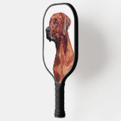 Bruine geometrische hond pickleball paddle (Links)