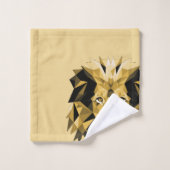 Bruine geometrische leeuw bad handdoek (Wasdoekje)