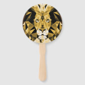 Bruine geometrische leeuw handwaaier (Achterkant)