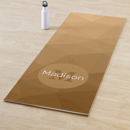 Bruine geometrische mesh met monogram yogamat
