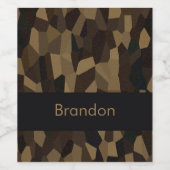 Bruine geometrische vormen patroon Sticker (Enkel label)