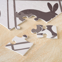 Bruine geruite Pasen Legpuzzel