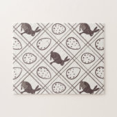 Bruine geruite Pasen Legpuzzel (Horizontaal)