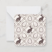 Bruine geruite Pasen Notitiekaartje (Voorkant)