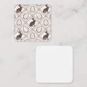 Bruine geruite Pasen Notitiekaartje (Voorkant / Achterkant)