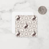 Bruine geruite Pasen Notitiekaartje (Voorkant / Achterkant in situ)