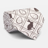 Bruine geruite Pasen Stropdas (Opgerold)