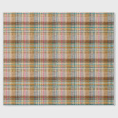 Bruine geruite stof, Schotse wol. Cadeaupapier (Vlak)