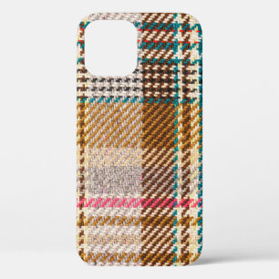 Bruine geruite stof, Schotse wol. Case-Mate iPhone Case
