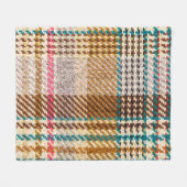 Bruine geruite stof, Schotse wol. Fleece Deken (Voorkant (Horizontaal))