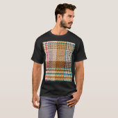 Bruine geruite stof, Schotse wol. T-shirt (Voorkant volledig)