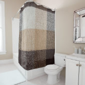 Bruine geruite wol: tartantextuur douchegordijn (In situ)