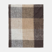 Bruine geruite wol: tartantextuur fleece deken (Voorkant)