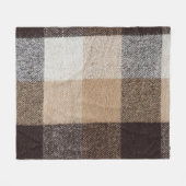 Bruine geruite wol: tartantextuur fleece deken (Voorkant (Horizontaal))