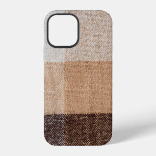 Bruine geruite wollen plaid stof textuur. tartan  iPhone 12 hoesje