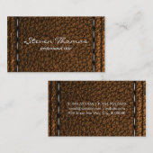 Bruine gestikte lederen achtergrond visitekaartje (Voorkant / Achterkant)