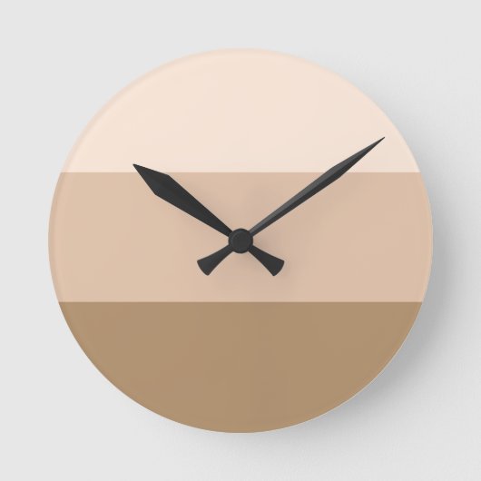 Bruine Gestreepte Ombre Ronde Klok (Voorkant)