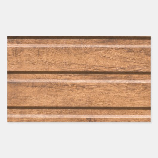 Bruine gevelbeplating die het natuurlijke hout nab rechthoekige sticker (Voorkant)