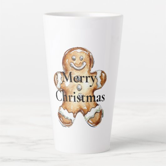 Bruine Gingerbread Cookie Christmas Latte Mok (Voorkant)