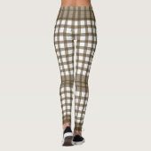Bruine Gingham Blokken Leggings (Achterkant)