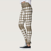 Bruine Gingham Blokken Leggings (Links)