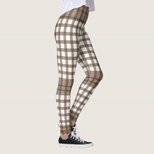 Bruine Gingham Blokken Leggings (Rechts)