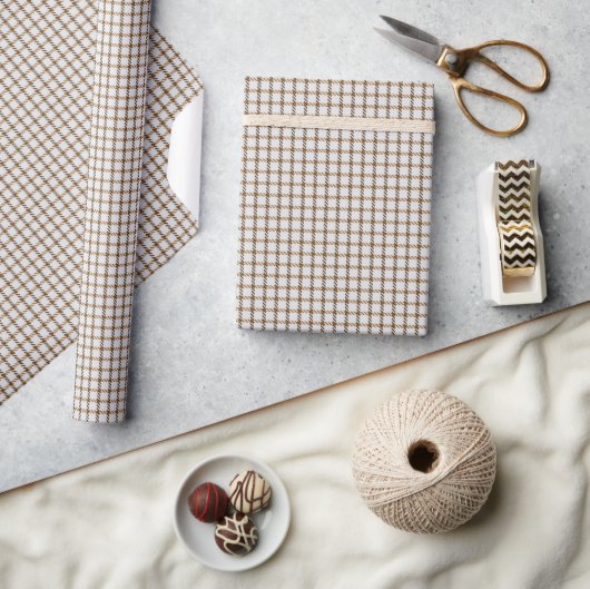 Bruine Gingham Cadeaupapier (Crafts)