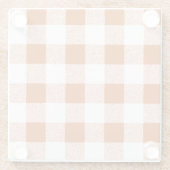 Bruine gingham check glazen onderzetter (Achterkant)