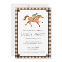 Bruine Gingham Derby Feest