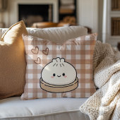 Bruine Gingham Dumpling Kussen