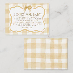 Bruine Gingham Golvende Lijst Boog Boeken Voor Bab Informatiekaartje
