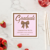 Bruine Gingham Strik Diadeem Afstudeerfeest Servet (Insitu)