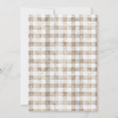 Bruine Gingham Strik Kader Vintage Bruiloft Kaart (Achterkant)