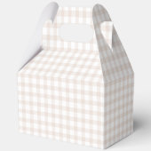 Bruine Gingham Teddybeer Neutrale Baby Shower Papi Bedankdoosjes (Achterkant)