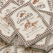 Bruine Gingham Touw Rodeo Uitnodiging