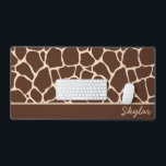 Bruine Giraffe Dierenprint Aangepaste Cursieve Naa Bureaumat<br><div class="desc">Dit is een Bruine Giraffe Dierenprint Aangepaste Cursieve Naam Desk Mat!</div>