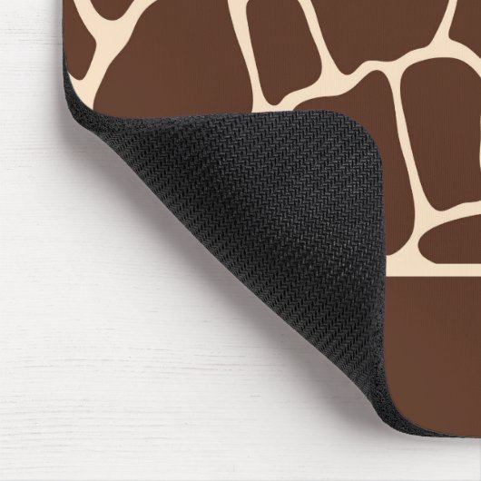 Bruine Giraffe Dierenprint Aangepaste Cursieve Naa Muismat (Hoek)