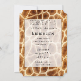 Bruine Giraffe Dierenprint Kaart