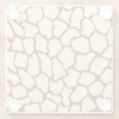 Bruine Giraffe Patroon – Minimal Dierenprint Glazen Onderzetter (Achterkant)