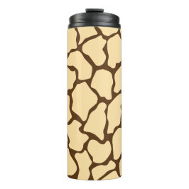 Bruine Giraffe Patroon – Minimalistisch Dierenprin Thermosbeker