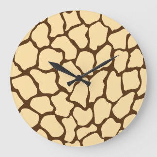 Bruine Giraffe Patroon – Minimalistisch Dierprint Grote Klok