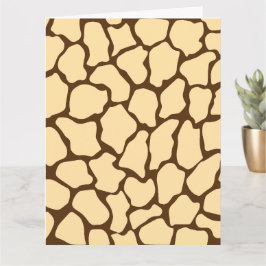 Bruine Giraffe Patroon – Minimalistisch Dierprint Kaart